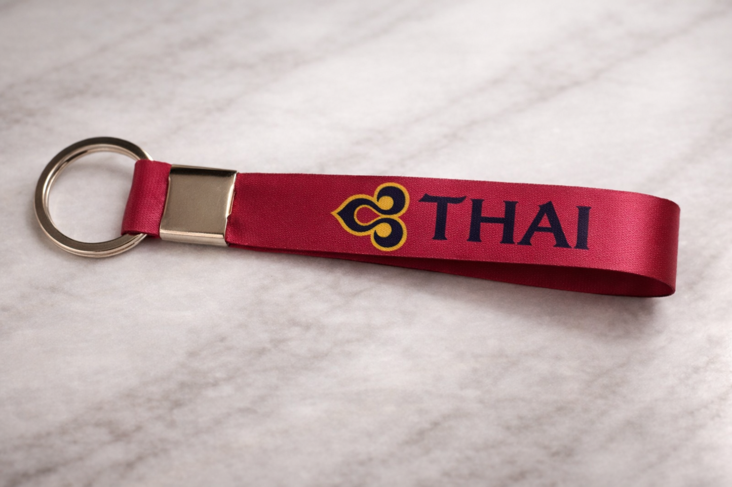 Thai Airways Satin Keychain | Premium Airline Keyring | Aviation Keychain Gift | Durable Metal Ring | Global MitRa India