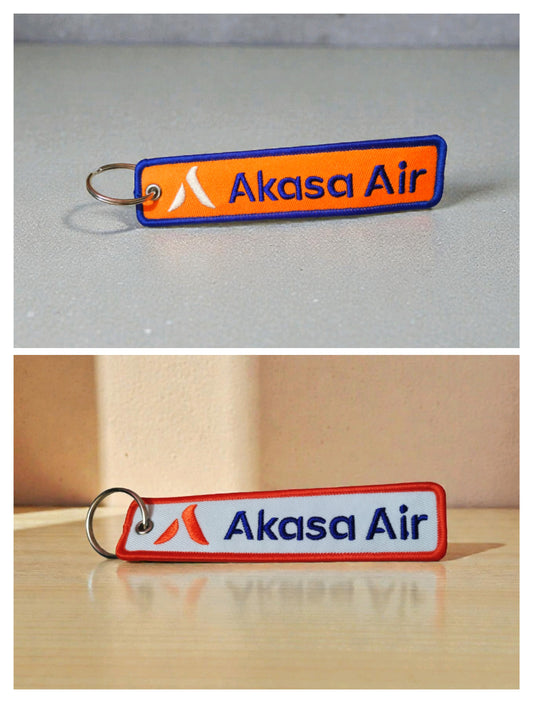 Akasa Air Embroidered Keychain Tag | Aviation Remove Before Flight Style Tag – Global MitRa