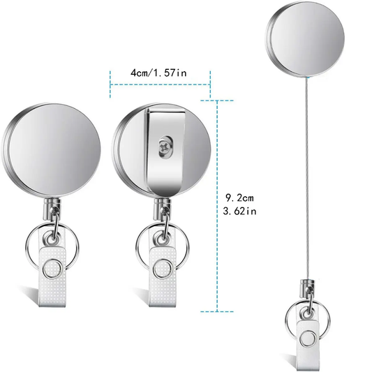 Premium Metal Retractable Badge Reel with Clip – Heavy Duty ID Card Holder