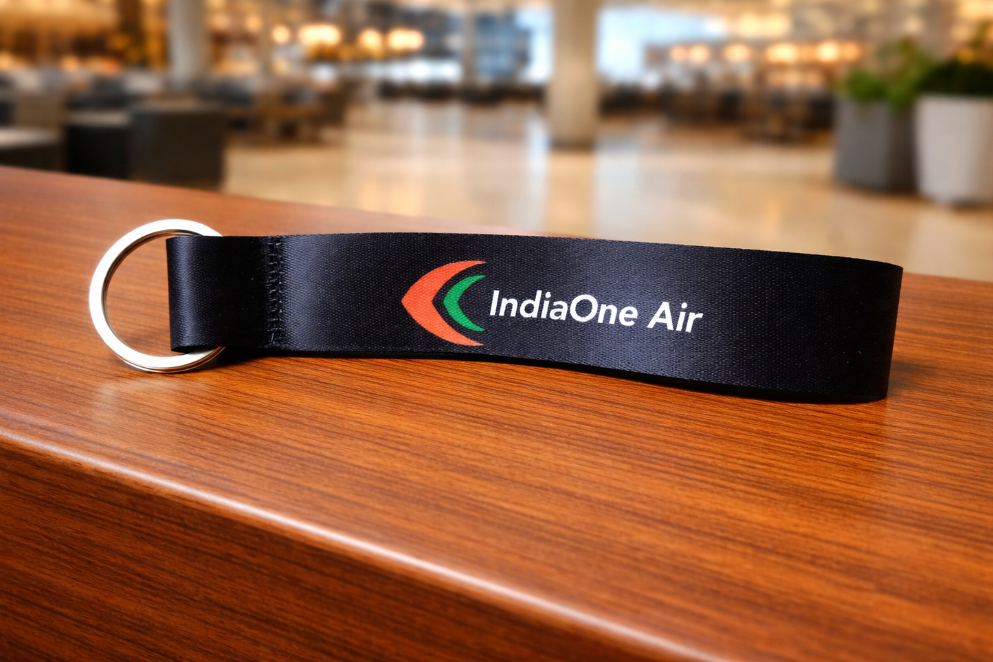 IndiaOne Air Aviation Keychain | Premium Airline Satin Key Tag | Aviation Collectible | Global MitRa