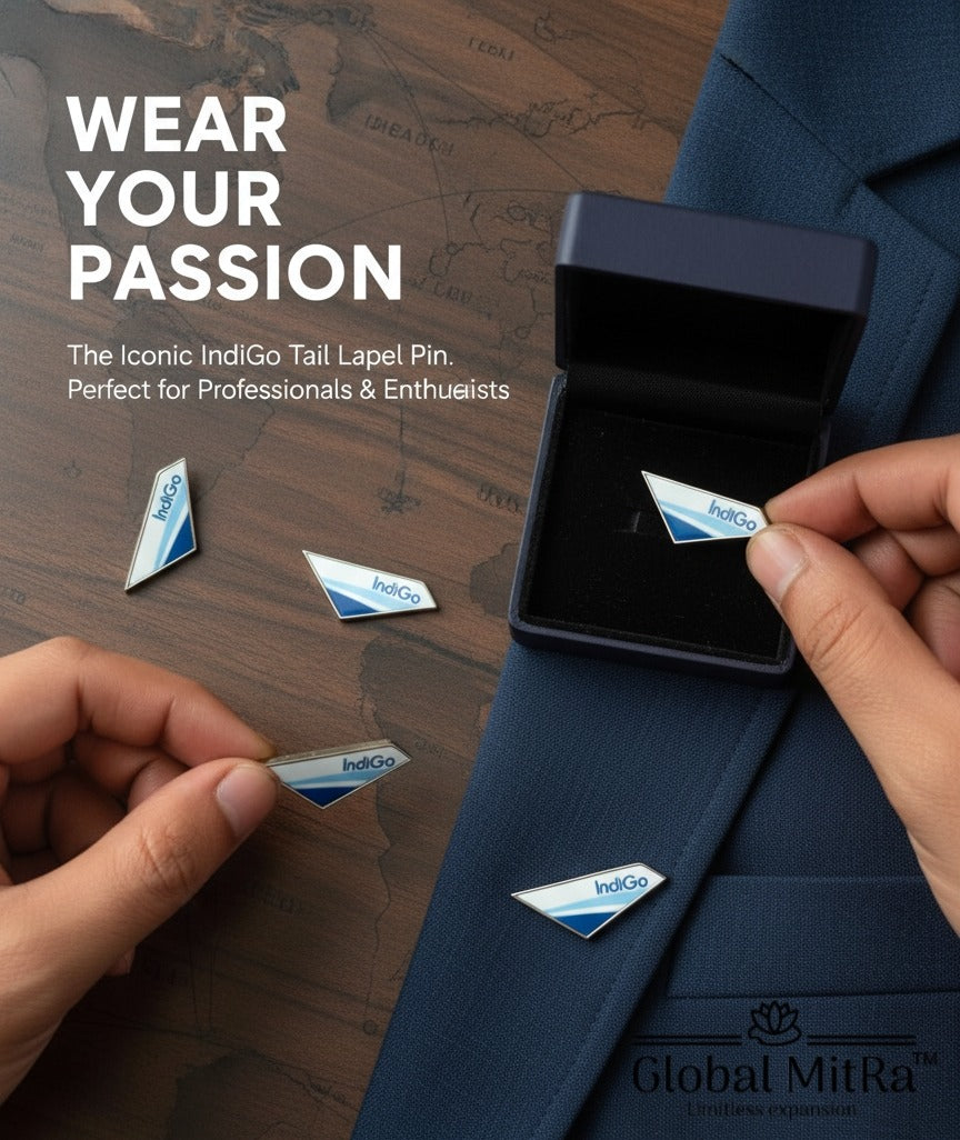 IndiGo Tail Lapel Pin – Premium Aviation Badge for Cabin Crew, Pilots & Aviation Lovers | Global MitRa